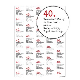Brainbox Candy - 2 Sheets of Funny '40th Birthday' Wrapping Paper - '40 Is The New…' Hilarious Forty Gift Wrap For Him Her Men Women Fortieth Birthday Presents - Folded Quality Wrap