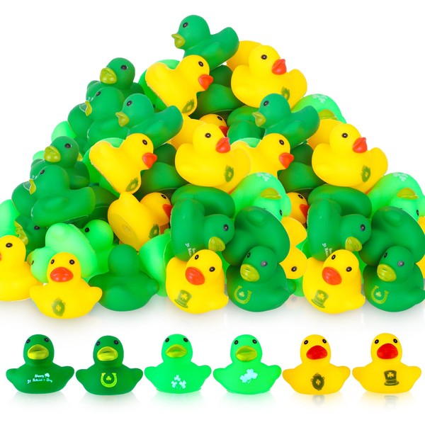 50 Pcs DEEKIN St. Patrick's Day Rubber Duck Bulk 1.57