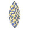 Lemon Zest Twist Retro Checkerboard Blue Yellow Checkered Throw Pillow