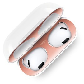 elago Dust Guard Compatible with AirPods 3 Case, Dust-Proof Sticker Compatible with AirPods 3rd Generation Case 2021, Protection from Iron & Metal Shavings, Clean Your AirPods (1 Set, Rose Gold)