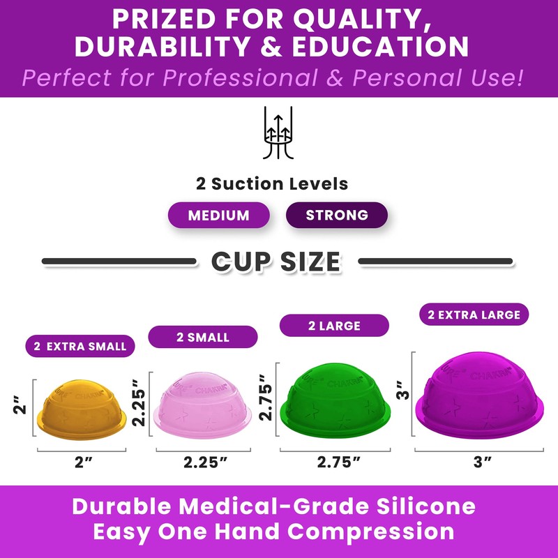 Lure Essentials Cupping Therapy Set 8 Professional Silicone Cupping Cups