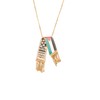Ticome Flag Map Scarf Necklace,Tassel Retro Gold Zinc Alloy Adjustable