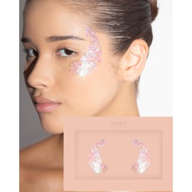 MERCY LONDON Glitter Highlights Sticker in Iridescent. Easy Application glitter sticker. For face and body.