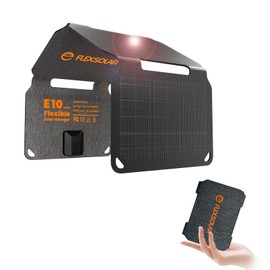 FlexSolar 10W Foldable Solar Chargers 5V USB Small Power Emergency Portable 4 Folds Panels IP67 Waterproof Camping Hiking Backpacking for Phones Flashlight Watches Small Power Banks Battery Packs