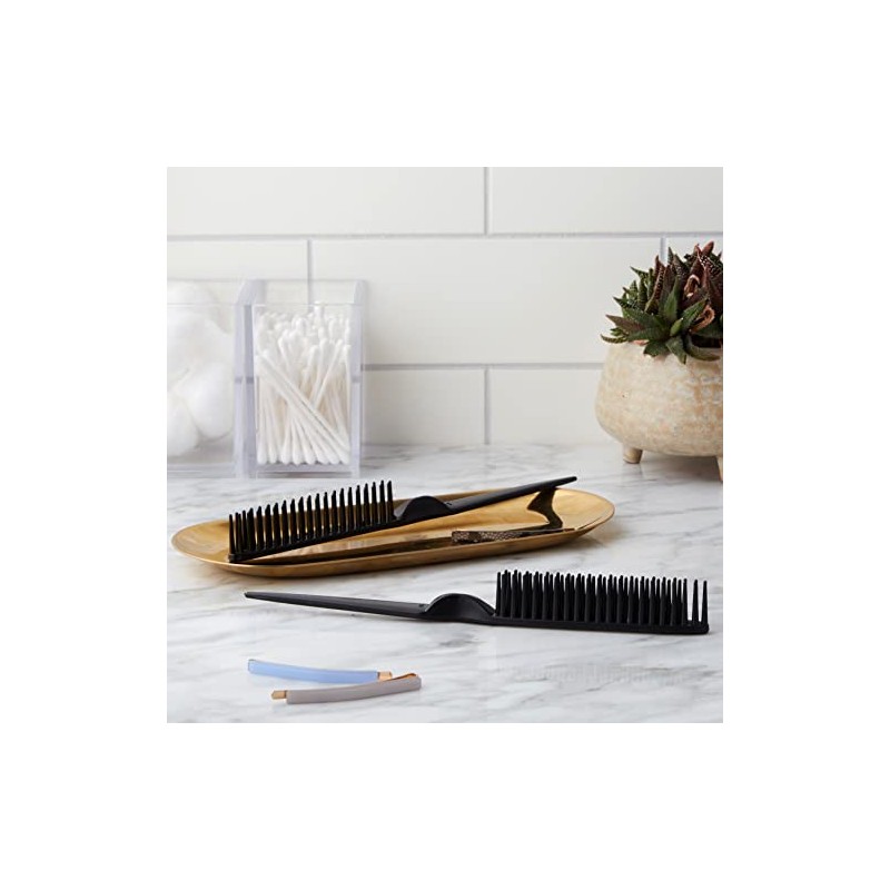 CocoBlack Naturals Peine de estilo de 3 filas para desenredar,