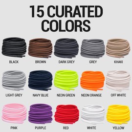 Miscly Round Shoelaces [1 Pair] 5/32″ Thick - For Shoes, Sneakers & Boots (Light Grey, 54" (137 cm))