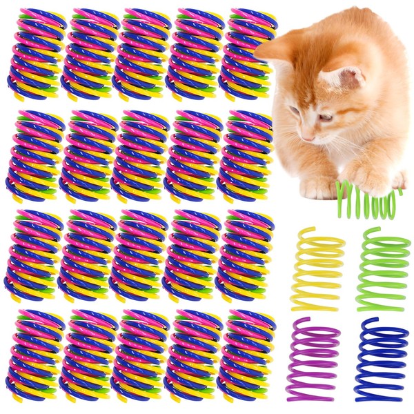 XUHN Spiral Cat Toy, Pack of 100, Spiral Toy, Cat,