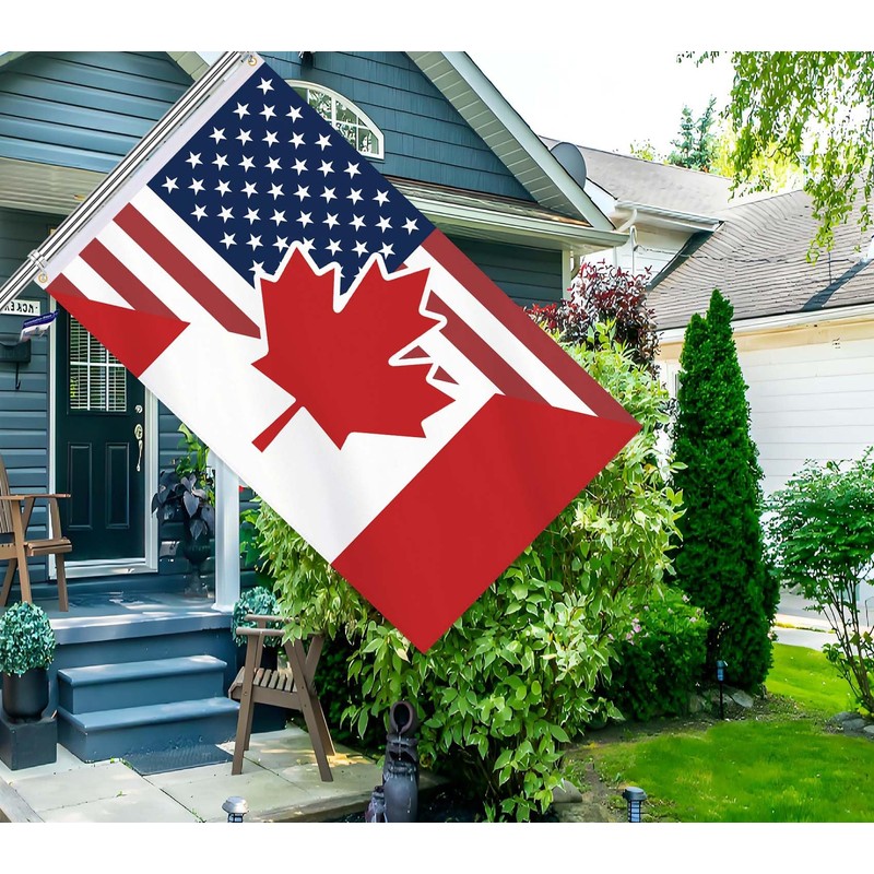 America Canada Friendship Flag,3x5 FT American USA US Flag,36x60 Inch