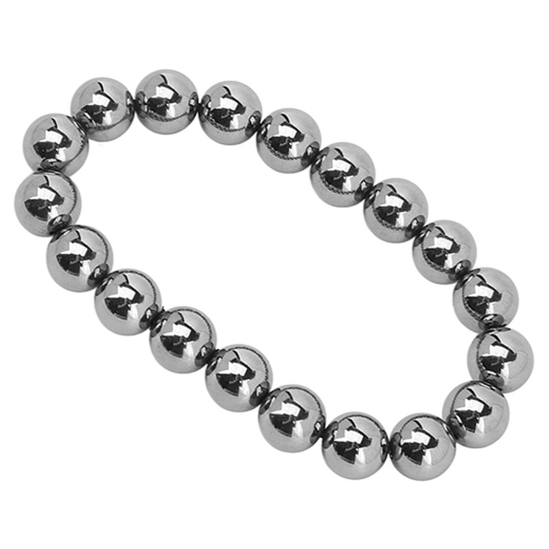 10mm Round Terahertz Beads Bracelet Energy Stone Elastic Flexible Stylish