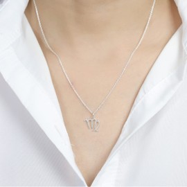 Boma Jewelry Sterling Silver Zodiac Sign Pendant Necklace, 18 Inches (Virgo Aug 23-Sept 22)