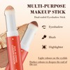 Apooliy Waterproof Cream Eyeshadow Stick Double-ended Matte Glitter Shimmer Eye