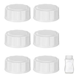 Pack of 6 Baby Bottle Caps for Avent Bottles, Replacement Bottle Caps for Baby Bottles with Sealing Ring, Travel Bottle Caps Adapted to Avent Wide Neck Bottles, White