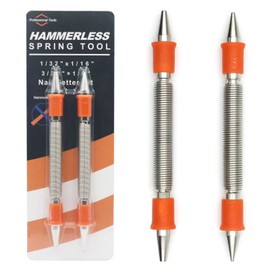 2-Piece Dual Head Nail Setter Kit, Nail Setter Features 1/32-in, 1/16-in, 3/32-in, 1/8-in, Hammerless Nail Set Trim Pak for Wood