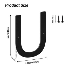 4 Inch House Numbers and Metal Letters for Outdoor Signs, House Numbers for Outside, Aluminum Address Letters and Numbers for Door, Mailbox, Garden, Perfect for Home or Office (Letter U)