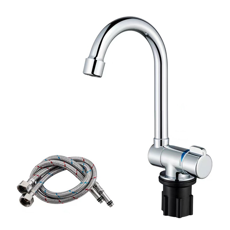 Folding Kitchen Faucets Polish Chrome Single Handle Basin Mixer Tap