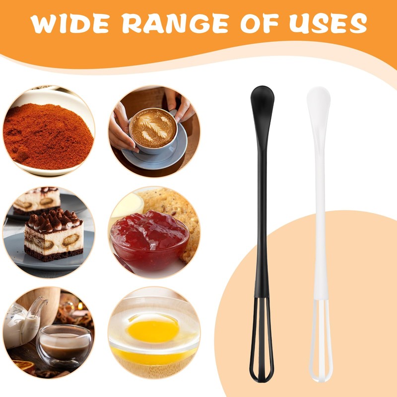 Jeffdad 4Pcs Multifunctional Mini Whisk, Egg Whisk Small Whisks for