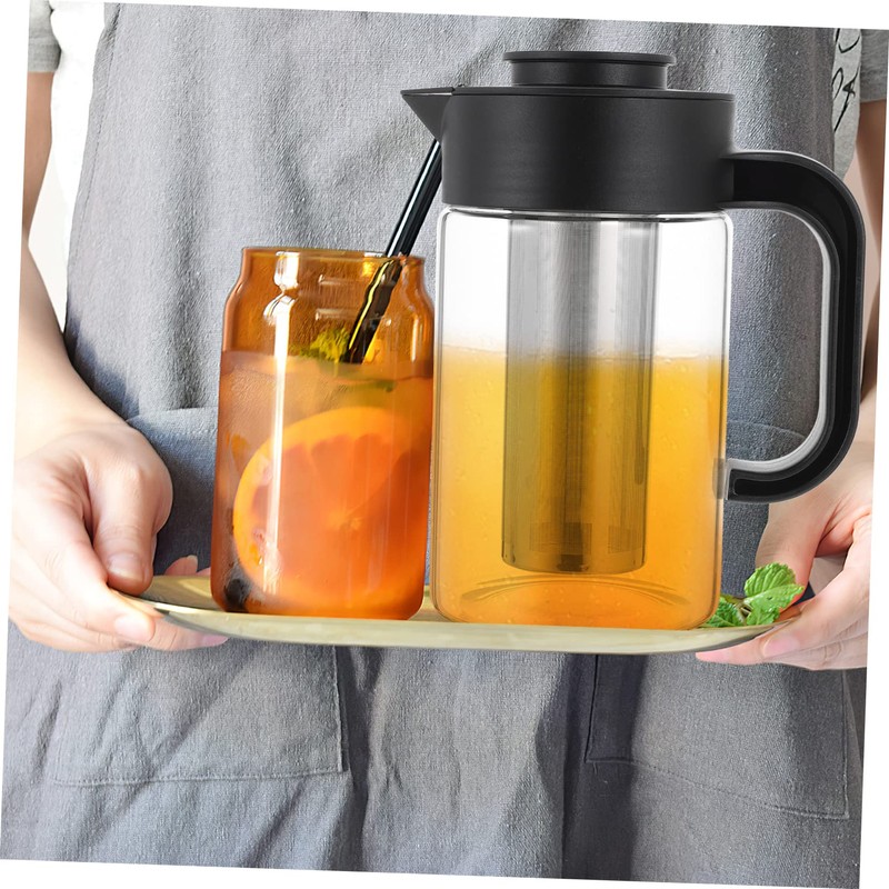 GRIRIW Elegant Design Tea Pot Large Capacity Beverage Pitcher Glass