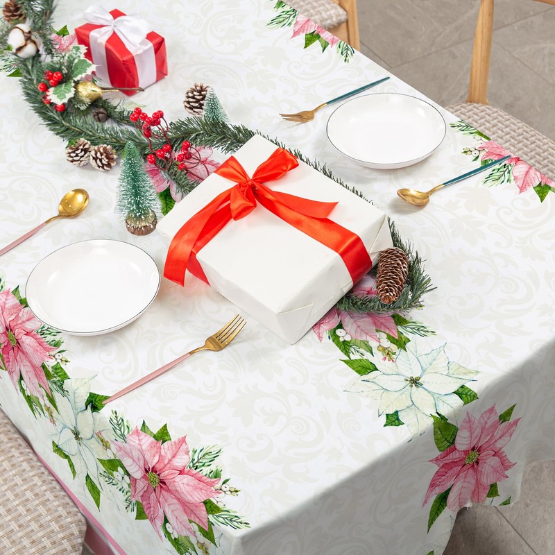 AnyDesign - Mantel de Navidad de 60 x 104 pulgadas,