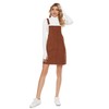 Yeokou Corduroy Overall Dress for Women Black Bib Pinafore Suspender