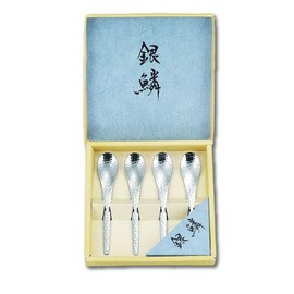 Coffee Spoons Teaspoons Set [ Made in Japan ] 4pcs Set Stainless Small Spoons with Hammered Finish