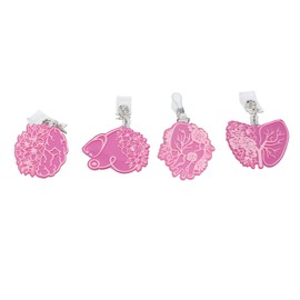 4pcs Retractable Badge Reel Acrylic Mirror Surface Organ Flower Pattern Innovative Decorative ID Name Badge Holder for Nurse Student Doctor