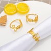 4 Pcs Eid Gold Napkin Rings Bismillah Letter Metal Napkin