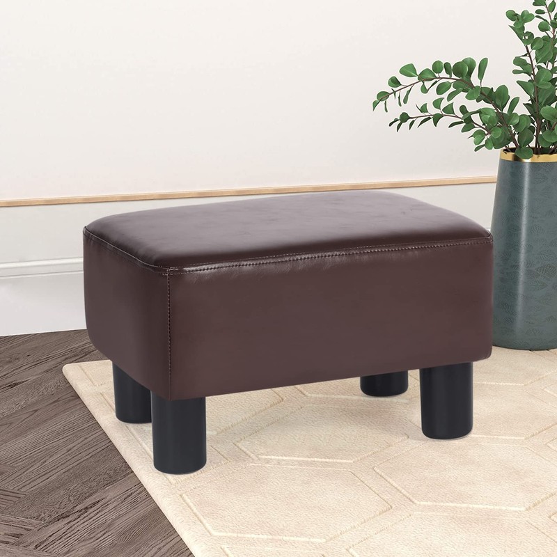 Joveco Small Footstool Ottoman Footrest Modern Rectangular Padded Seat for