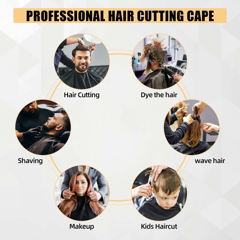 Omvoina Professional Haircut Cape with Adjustable Snap Closure and Neck