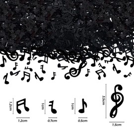 VIKY Confetti Treble Clef Decoration, Table Decoration, Black Confetti Decoration, PVC Confetti Wedding, Music Notes Confetti Decoration, Birthday, Treble Clef Table Decoration Christening for Baby