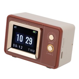 Retro Bluetooth Speaker Stereo, Vintage Bluetooth Speaker with Lyric Display, Portable Retro Radio Vintage Decor with 2 Device Interconnection for Home Bedroom Outdoor