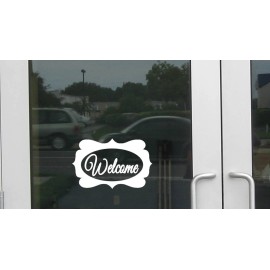 EZSTIK Welcome Fancy J878 8 inch wide Sticker business store sign Decal