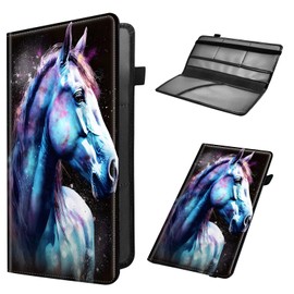 Mxfdegf Car Registration and Insurance Holder, Leather Car Glove Box Organizer, Cool Car Accessories for ID, Driver's License Cards & Essential Document,business cards,Men&Women,Watercolor Horses