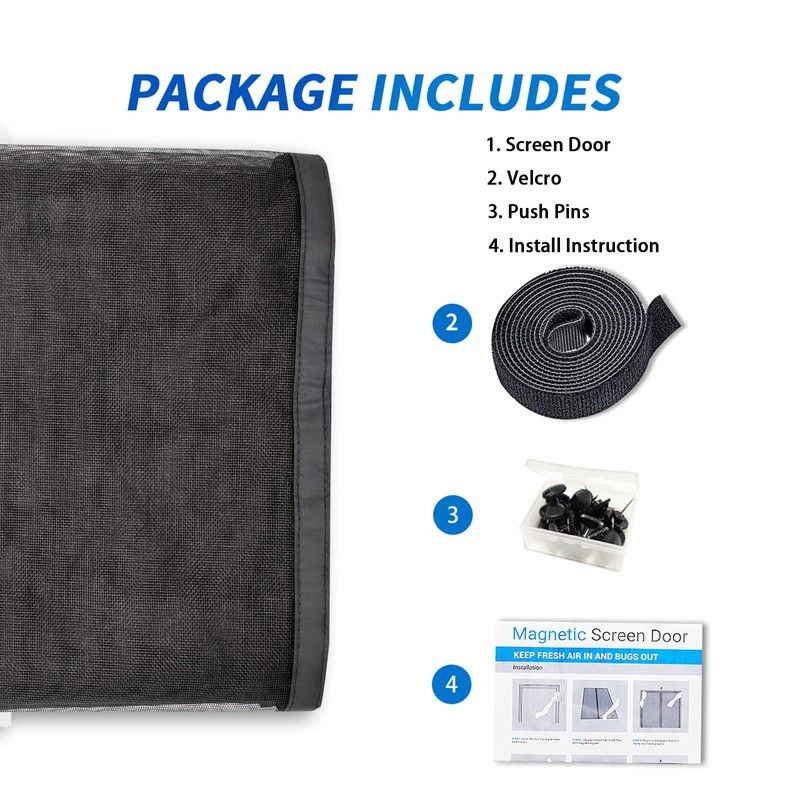 Garage Door Screen for 2 Car 16x8FT, Magnetic Screen Garage