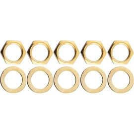 DIAO79NI 5Pcs American 3/8" Fine Knurled Guitar Toggle Switch Nut for Les Pauls with Switchcraft Switch (Gold)