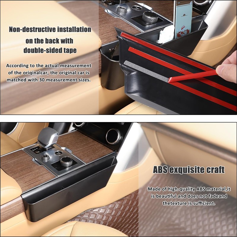 JONKOKO Car Shifter Storage Box, Gear Shift Console Side Tray