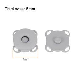 sourcing map 10 Sets Magnetic Snap 0.55 Inch Metal Fasteners Sew on Magnets Clasps Replacement Magnetic Closures for Purses Clothing Totes Bags Wallet Fabric Sewing DIY Crafts, Grey