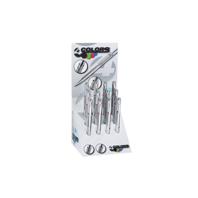WEDO 930814 Retractable Pen with 4 Interchangeable Colours,Display