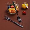 Black Dinner Forks 6 Pieces, Kyraton Titanium Gold Plated Stainless