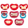 LUOZZY 8pcs Funny Baby Pacifiers Silicone Newborn Baby Teeth Pacifiers