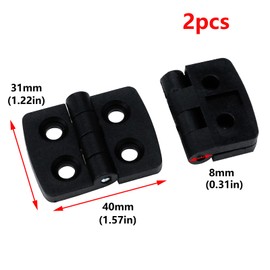 Antrader 2 Pack 40mmx31mm 4 Countersunk Holes Plastic 180 Degree Hinge Black Door Hinges
