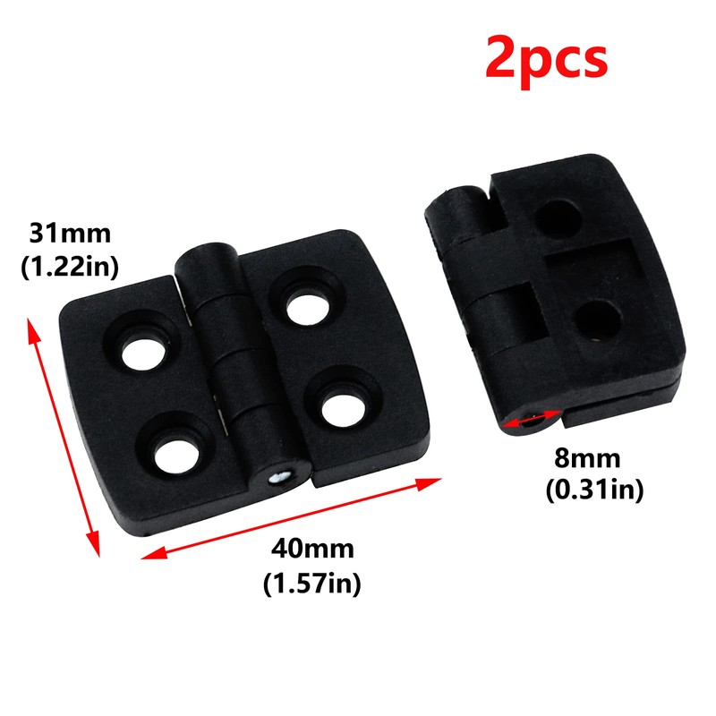 Antrader 2 Pack 40mmx31mm 4 Countersunk Holes Plastic 180 Degree