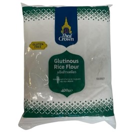 Thai Crown Glutinous Rice Flour 400g (Pack of 2) - Gluten Free 100% Glutinous Flour
