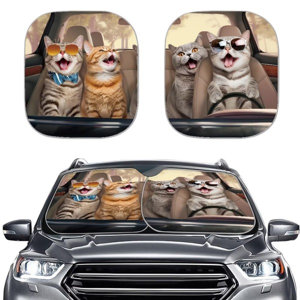 Mumeson Cats Car Windshield Sun Shades Universal Fit for Almost