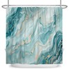 ChloropLastid Teal Marble Shower Curtain 72x72 Inch Abstract Turquoise Gold