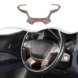 HTHE Steering Wheel Trim Cover Fit for Chevy Colorado 2014-2024+ Interior Accessories (Wood)
