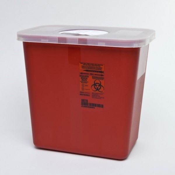Kendall Sharps Container with Rotor Lid - 2 Gallon - 1/Box of 10