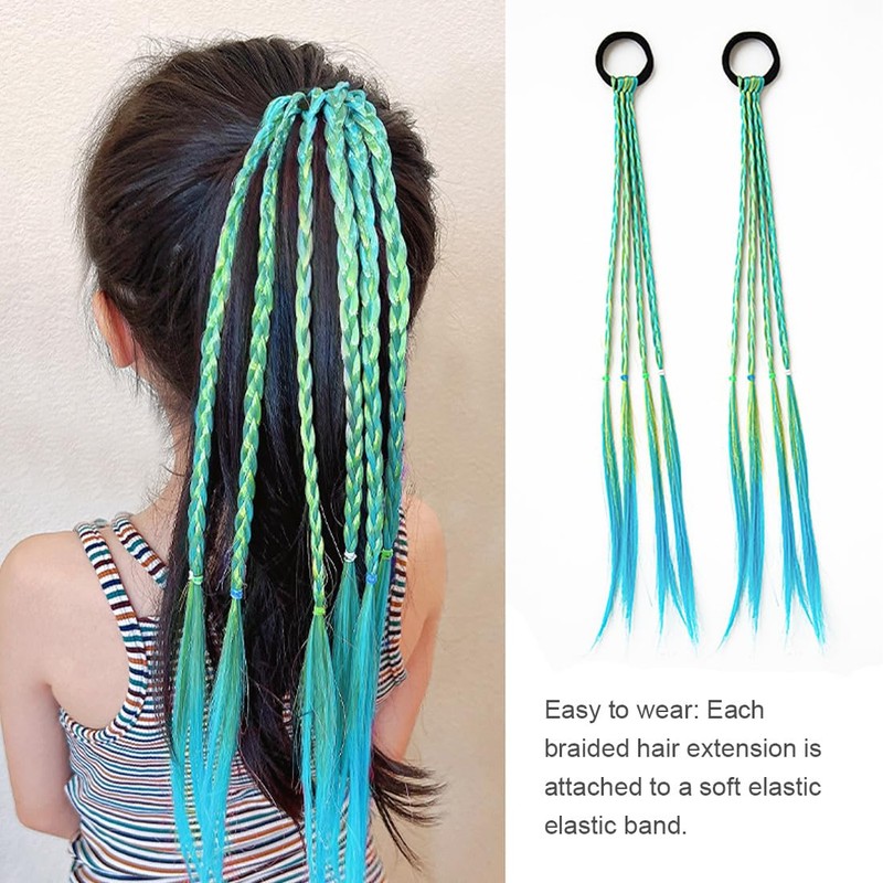 UEAVOID Pack of 6 Colourful Hair Strands Children's Braided Hair
