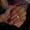 IMSOHOT Red Press on Nails Long Square Fake Nails French
