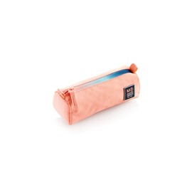 Miquelrius - Large Round Pencil Case - Recyclable Material - Zipper - Iris Collection - Coral