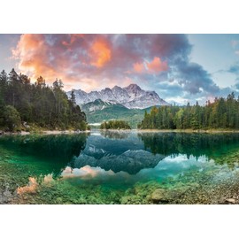 Ravensburger 12000358 - Zugspitze at the Eibsee, Germany - 1000 pieces jigsaw puzzle – Puzzle for adults and kids age 14 years up, nature puzzle, landscape jigsaw